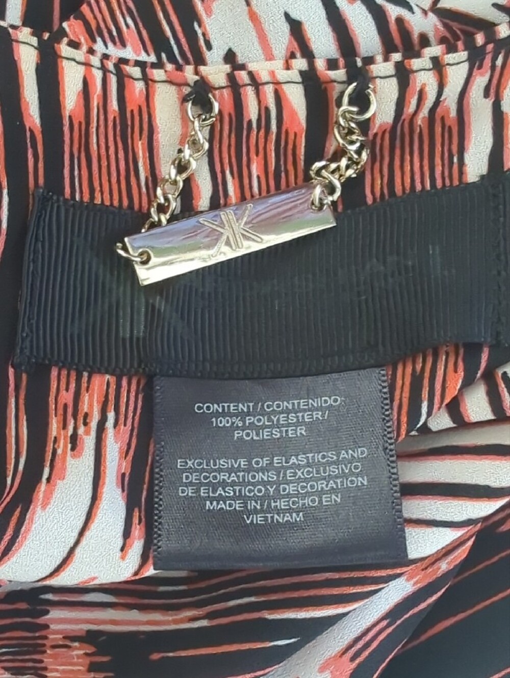Kardashian Kollection Ikat Chevron Coral Open-Front Draped Blazer Jacket LARGE - Picture 2 of 11